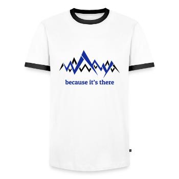 Because it's there - George Mallory on Everest - Men's Ringer Shirt - white/black - Front - AI Model Female 172 light (172cm) & AI Model Male 178 dark (178cm)