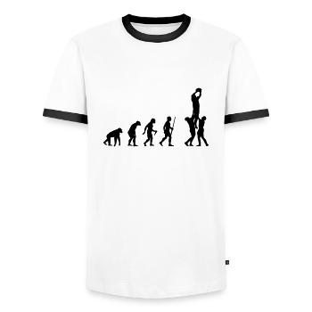 Evolution Rugby - Men's Ringer Shirt - white/black - Front - AI Model Female 172 light (172cm) & AI Model Male 178 dark (178cm)