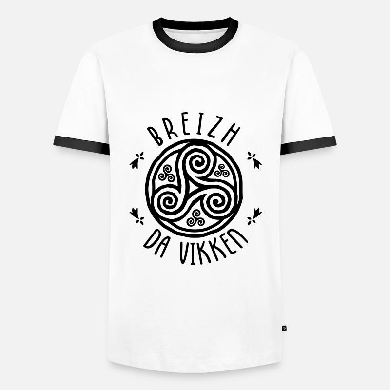 Breizh da viken - Men's Ringer Shirt - white/black