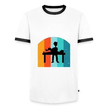 Physiotherapeut Humorvoll Geschenk Spruch Lustig - Männer Kontrast-T-Shirt - Weiß/Schwarz - Vorne - AI Model Female 172 light (172cm) & AI Model Male 178 dark (178cm)