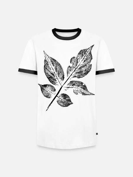 Blatt Holunder (Sambucus) - Männer Kontrast-T-Shirt - Weiß/Schwarz