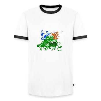 Hoffmann's Acid - Men's Ringer Shirt - white/black - Front - AI Model Female 172 light (172cm) & AI Model Male 178 dark (178cm)