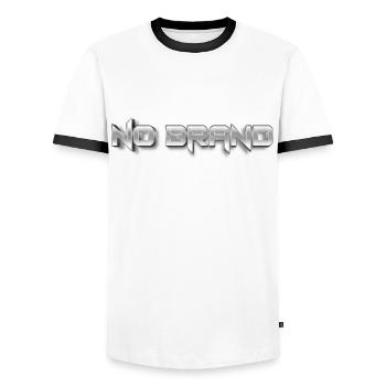 Pas de marque - Fer à repasser - T-shirt contrasté Homme - blanc/noir - Devant - AI Model Female 172 light (172cm) & AI Model Male 178 dark (178cm)