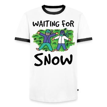 Neige - T-shirt contrasté Homme - blanc/noir - Devant - AI Model Female 172 light (172cm) & AI Model Male 178 dark (178cm)