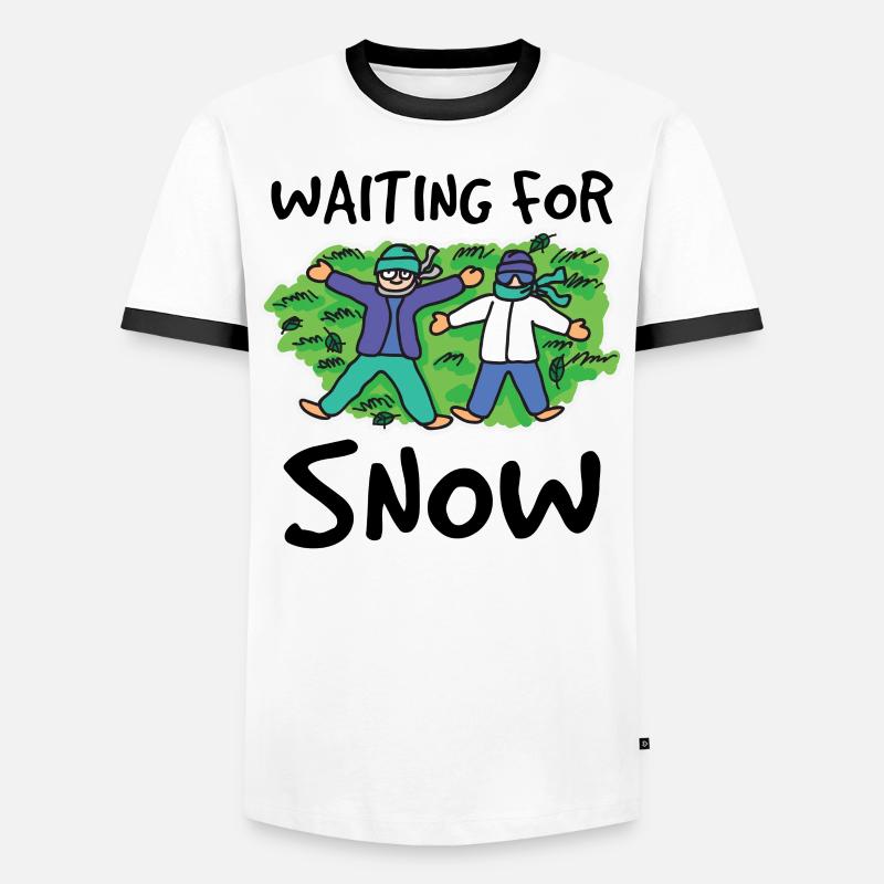 Schnee - Männer Kontrast-T-Shirt - Weiß/Schwarz