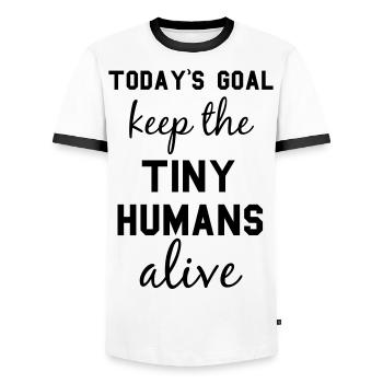 Funny Mum - Men's Ringer Shirt - white/black - Front - AI Model Female 172 light (172cm) & AI Model Male 178 dark (178cm)