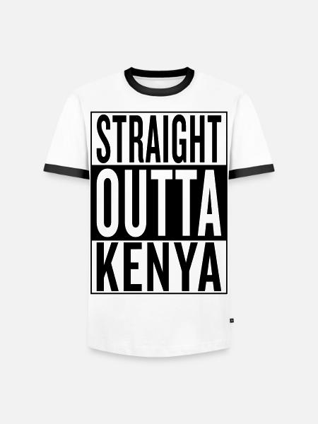 Kenya - Männer Kontrast-T-Shirt - Weiß/Schwarz