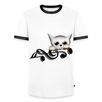 clef vampire - Men's Ringer Shirt - white/black - Front - AI Model Female 172 light (172cm) & AI Model Male 178 dark (178cm)