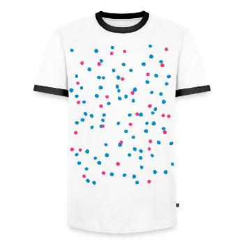 Konfetti - Männer Kontrast-T-Shirt - Weiß/Schwarz - Vorne - AI Model Female 172 light (172cm) & AI Model Male 178 dark (178cm)