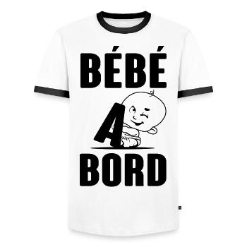 Seien Sie ein Bord - Männer Kontrast-T-Shirt - Weiß/Schwarz - Vorne - AI Model Female 172 light (172cm) & AI Model Male 178 dark (178cm)