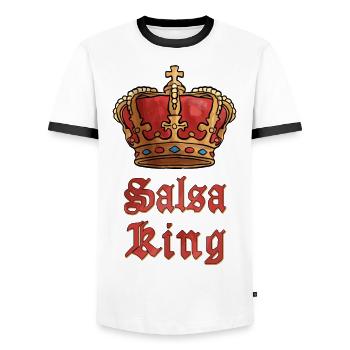 Salsa King Paar Matching - Männer Kontrast-T-Shirt - Weiß/Schwarz - Vorne - AI Model Female 172 light (172cm) & AI Model Male 178 dark (178cm)
