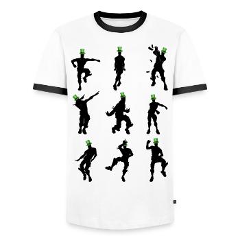 Danse de la Saint-Patrick - T-shirt contrasté Homme - blanc/noir - Devant - AI Model Female 172 light (172cm) & AI Model Male 178 dark (178cm)