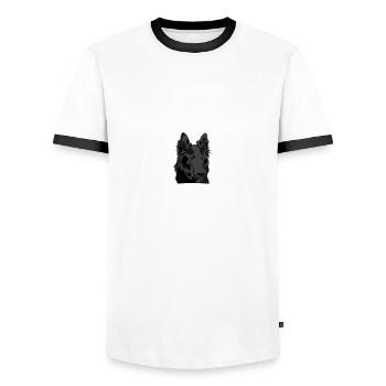 Groenendael - Männer Kontrast-T-Shirt - Weiß/Schwarz - Vorne - AI Model Female 172 light (172cm) & AI Model Male 178 dark (178cm)