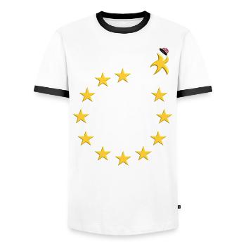 Brexit England EU European Union hat - Men's Ringer Shirt - white/black - Front - AI Model Female 172 light (172cm) & AI Model Male 178 dark (178cm)