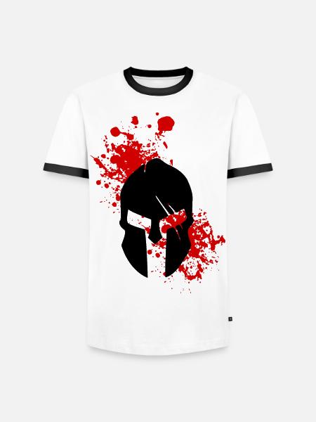 Sparta/Spartan Helmet - Männer Kontrast-T-Shirt - Weiß/Schwarz