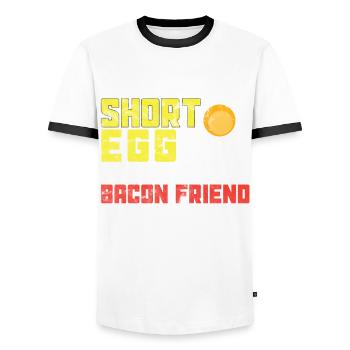 Bacon and egg (partnershirt 2von2) - Men's Ringer Shirt - white/black - Front - AI Model Female 172 light (172cm) & AI Model Male 178 dark (178cm)