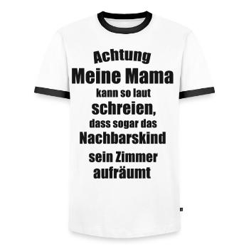 Mama Spruch - Männer Kontrast-T-Shirt - Weiß/Schwarz - Vorne - AI Model Female 172 light (172cm) & AI Model Male 178 dark (178cm)