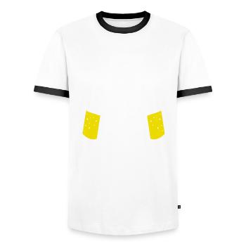 Cheers And Beers To 60 Years 1959 60e anniversaire - T-shirt contrasté Homme - blanc/noir - Devant - AI Model Female 172 light (172cm) & AI Model Male 178 dark (178cm)