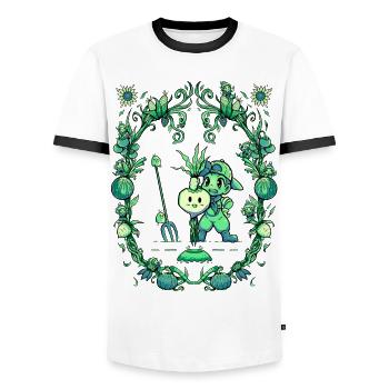 Fruit de la récolte - T-shirt contrasté Homme - blanc/noir - Devant - AI Model Female 172 light (172cm) & AI Model Male 178 dark (178cm)