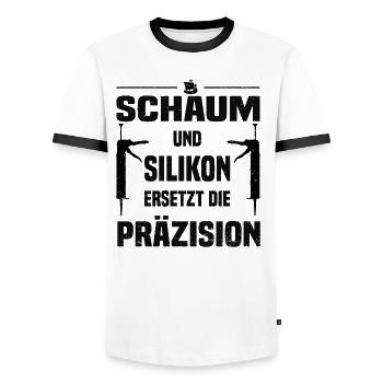 Schaum und Silikon Bootsbauer Bootsbau Geschenk - Männer Kontrast-T-Shirt - Weiß/Schwarz - Vorne - AI Model Female 172 light (172cm) & AI Model Male 178 dark (178cm)