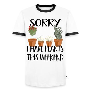 Flower Plant Lover Florist Floral Flower Shop - Men's Ringer Shirt - white/black - Front - AI Model Female 172 light (172cm) & AI Model Male 178 dark (178cm)