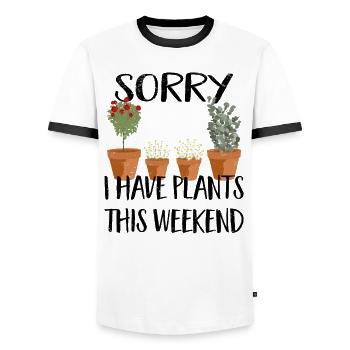 Flower Shop Flower Plant Lover Floral Florist - Men's Ringer Shirt - white/black - Front - AI Model Female 172 light (172cm) & AI Model Male 178 dark (178cm)