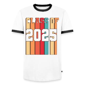 Class of 2025 Schule Abschluss Diplom Vintage - Männer Kontrast-T-Shirt - Weiß/Schwarz - Vorne - AI Model Female 172 light (172cm) & AI Model Male 178 dark (178cm)