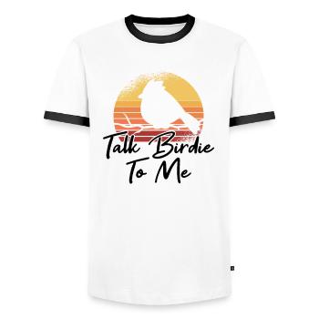 Birdwatching Vogel Nerd Observation d’oiseau Vintage - T-shirt contrasté Homme - blanc/noir - Devant - AI Model Female 172 light (172cm) & AI Model Male 178 dark (178cm)