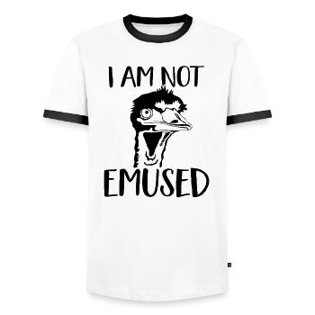 Australia Emu Bird Love Ratite - Men's Ringer Shirt - white/black - Front - AI Model Female 172 light (172cm) & AI Model Male 178 dark (178cm)
