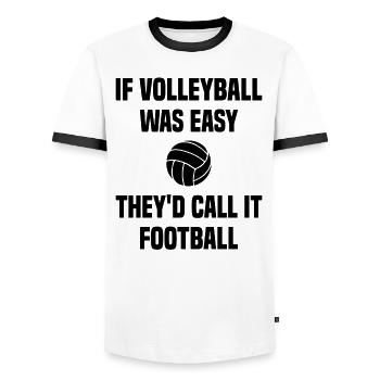 Volley-ball de volley-ball de volley-ball - T-shirt contrasté Homme - blanc/noir - Devant - AI Model Female 172 light (172cm) & AI Model Male 178 dark (178cm)