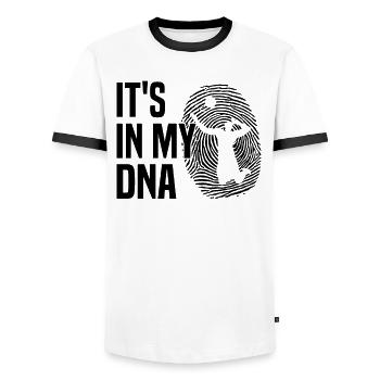 Volleyball DNA Volleyball Player Man Serve - Men's Ringer Shirt - white/black - Front - AI Model Female 172 light (172cm) & AI Model Male 178 dark (178cm)
