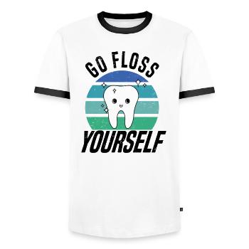 Dentist Dental Technician Retro Dental Assistant Tooth - Men's Ringer Shirt - white/black - Front - AI Model Female 172 light (172cm) & AI Model Male 178 dark (178cm)