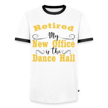 Dancer Pensioner Pensioner Dance Floor Country - Men's Ringer Shirt - white/black - Front - AI Model Female 172 light (172cm) & AI Model Male 178 dark (178cm)
