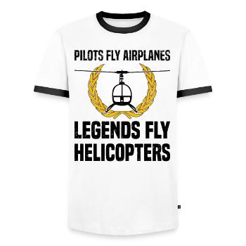 Pilot Hubschrauber Helikopter Spruch Hobbypilot - Männer Kontrast-T-Shirt - Weiß/Schwarz - Vorne - AI Model Female 172 light (172cm) & AI Model Male 178 dark (178cm)