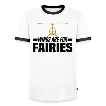 Pilot Hubschrauber Helikopter Spruch Hobbypilot - Männer Kontrast-T-Shirt - Weiß/Schwarz - Vorne - AI Model Female 172 light (172cm) & AI Model Male 178 dark (178cm)