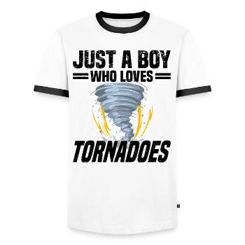Tornado Hunter Tornado Tornado Chaser Ouragan - T-shirt contrasté Homme - blanc/noir - Devant - AI Model Female 172 light (172cm) & AI Model Male 178 dark (178cm)
