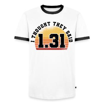 Marathon Runners Running Half Marathon Saying - Men's Ringer Shirt - white/black - Front - AI Model Female 172 light (172cm) & AI Model Male 178 dark (178cm)