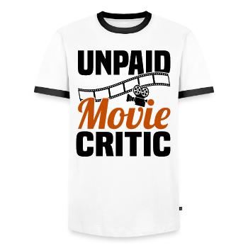 Film Critic Film Review Feature Film Film - Men's Ringer Shirt - white/black - Front - AI Model Female 172 light (172cm) & AI Model Male 178 dark (178cm)