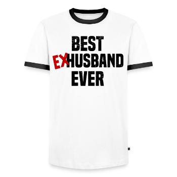 Scheidung Trennung Ehe Ex Scheidungsparty - Männer Kontrast-T-Shirt - Weiß/Schwarz - Vorne - AI Model Female 172 light (172cm) & AI Model Male 178 dark (178cm)