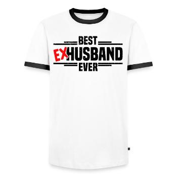 Scheidung Trennung Ehe Ex Scheidungsparty - Männer Kontrast-T-Shirt - Weiß/Schwarz - Vorne - AI Model Female 172 light (172cm) & AI Model Male 178 dark (178cm)