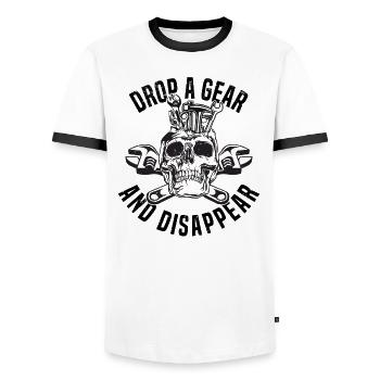 Pilote de course Racing Car Tuning Racing Motorsport - T-shirt contrasté Homme - blanc/noir - Devant - AI Model Female 172 light (172cm) & AI Model Male 178 dark (178cm)