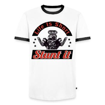 Muscel Car V8 Turbocharger Tuning Rennwagen - Männer Kontrast-T-Shirt - Weiß/Schwarz - Vorne - AI Model Female 172 light (172cm) & AI Model Male 178 dark (178cm)