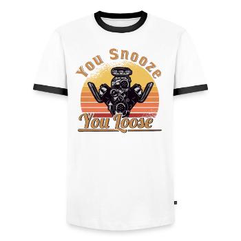 Racing Driver Racing Car Tuning Racing Motorsport - Men's Ringer Shirt - white/black - Front - AI Model Female 172 light (172cm) & AI Model Male 178 dark (178cm)