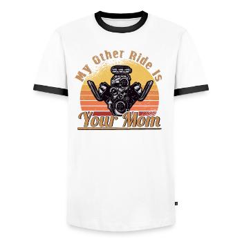 Muscel Car V8 Turbocharger Tuning Rennwagen - Männer Kontrast-T-Shirt - Weiß/Schwarz - Vorne - AI Model Female 172 light (172cm) & AI Model Male 178 dark (178cm)