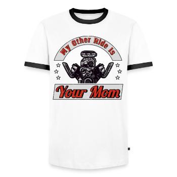 Muscel Car V8 Turbocharger Tuning Rennwagen - Männer Kontrast-T-Shirt - Weiß/Schwarz - Vorne - AI Model Female 172 light (172cm) & AI Model Male 178 dark (178cm)