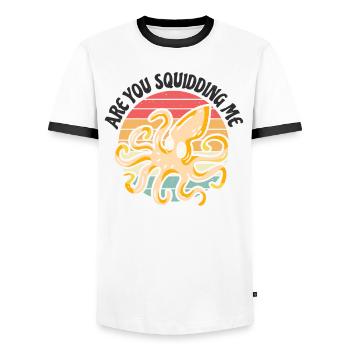 Poulpe Poulpe Tentacule de mer Poulpe Poulpe Poulpe Poulpe - T-shirt contrasté Homme - blanc/noir - Devant - AI Model Female 172 light (172cm) & AI Model Male 178 dark (178cm)