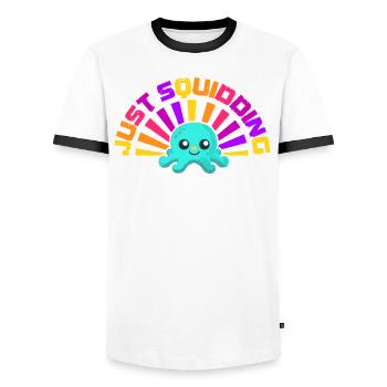 Poulpe Poulpe Tentacule de mer Poulpe Poulpe Poulpe Poulpe - T-shirt contrasté Homme - blanc/noir - Devant - AI Model Female 172 light (172cm) & AI Model Male 178 dark (178cm)