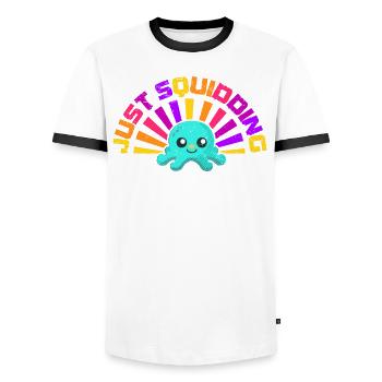 Poulpe Poulpe Tentacule de mer Poulpe Poulpe Poulpe Poulpe - T-shirt contrasté Homme - blanc/noir - Devant - AI Model Female 172 light (172cm) & AI Model Male 178 dark (178cm)