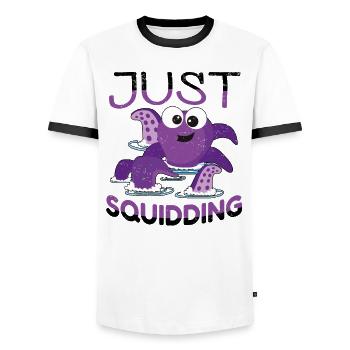 Octopus Octopus Sea Tentacle Octopus Octopus Octopus - Men's Ringer Shirt - white/black - Front - AI Model Female 172 light (172cm) & AI Model Male 178 dark (178cm)