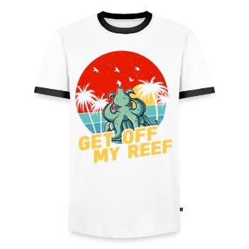 Poulpe Poulpe Tentacule de mer Poulpe Poulpe Poulpe Poulpe - T-shirt contrasté Homme - blanc/noir - Devant - AI Model Female 172 light (172cm) & AI Model Male 178 dark (178cm)